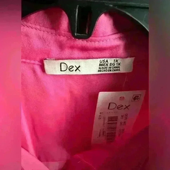 Sz 1X DEX Women’s Plus Size Short Sleeve Button Down NWT 100% Polyester - Picture 3 of 4
